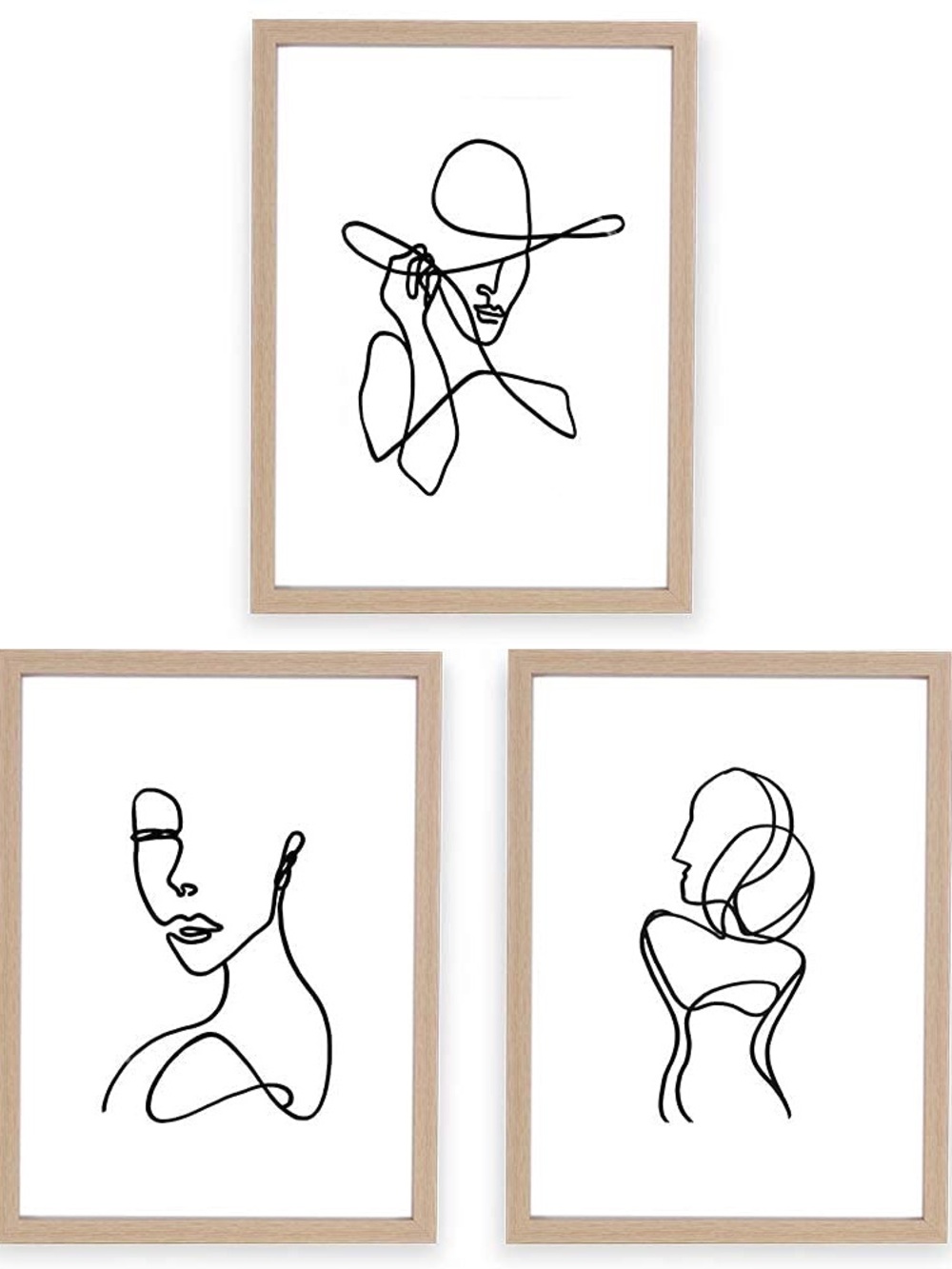 11x14 Inch Framed Minimalist Wall Art Set with Lady's Body Line Art for Room